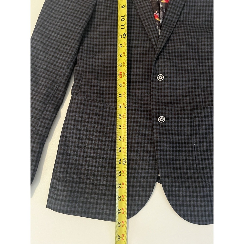 Paisley & Gray Slim Fit Blazer 36R Gray Check Butterfly Lining Sport Coat - Picture 6 of 11